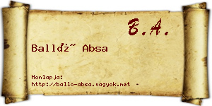 Balló Absa névjegykártya